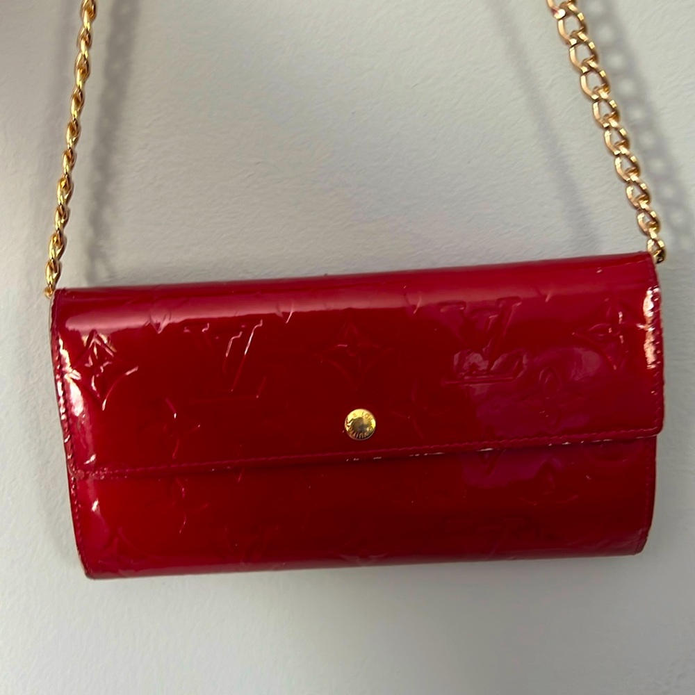 Crimson Louis Vuitton Vernis Long Wallet